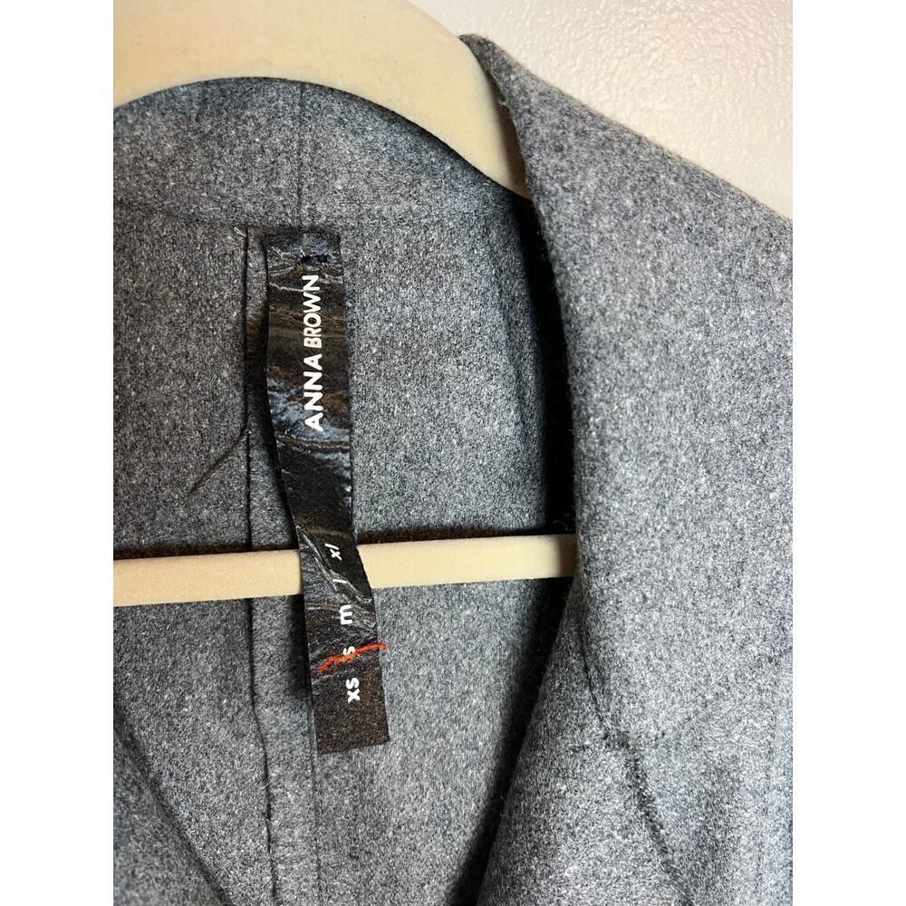Anna Brown Studio Grey Wool Raw Edge Blazer Jacket Sz. S - Picture 2 of 7